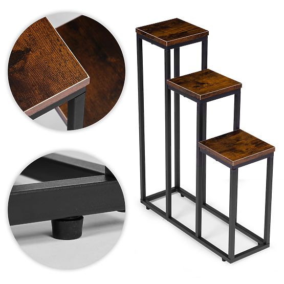 Portafiori con 3 ripiani loft ModernHome