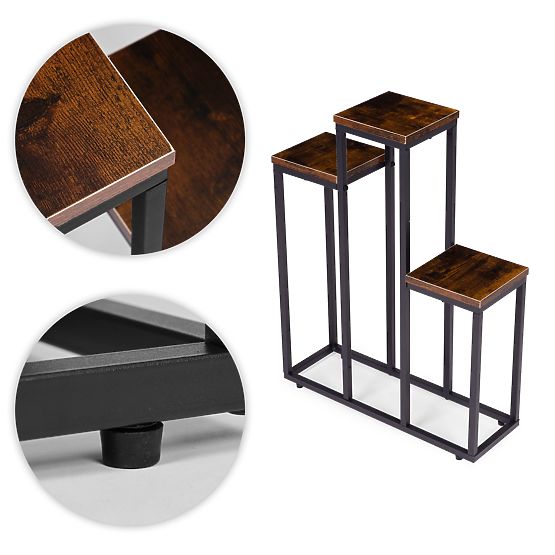 Portafiori da terra con 3 ripiani decorativi loft ModernHome