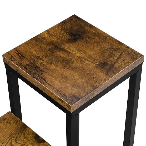 Portafiori nero Loren Rustic rovere invecchiato