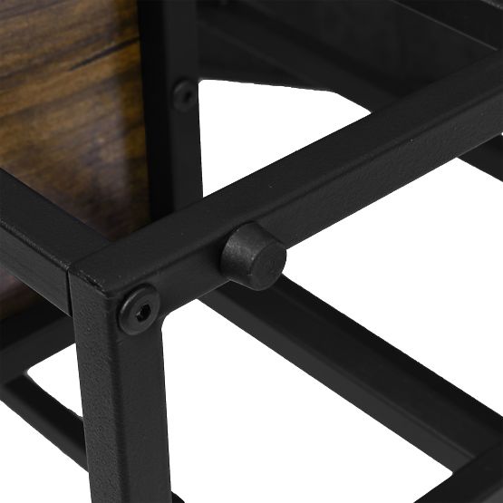 Portafiori nero Loren Rustic rovere invecchiato
