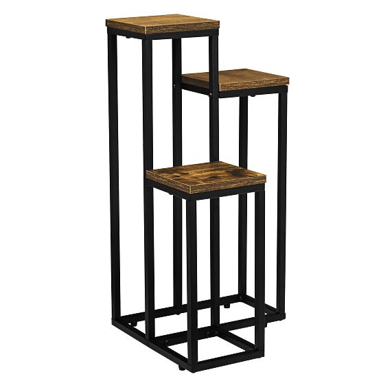 Portafiori nero Munir Rustic rovere invecchiato