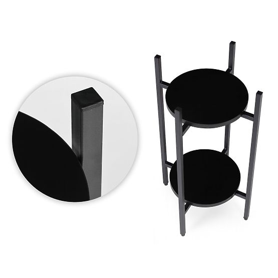 Portafiori, supporto per piante, decorazione, 2 livelli, nero, ModernHome