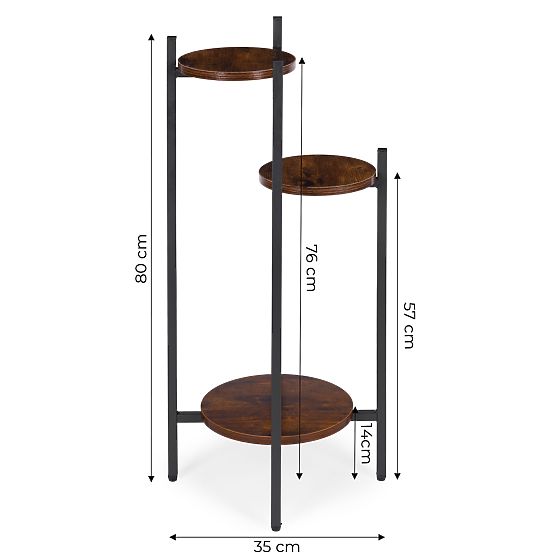 Portafiori, supporto per piante, decorazione, 3 livelli, loft ModernHome