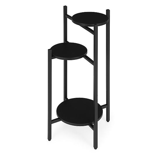 Portafiori, supporto per piante, decorazione, 3 livelli, nero, ModernHome