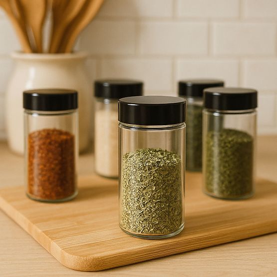 Portaspezie girevole ROTOR BLACK 20 vasetti + 72 etichette