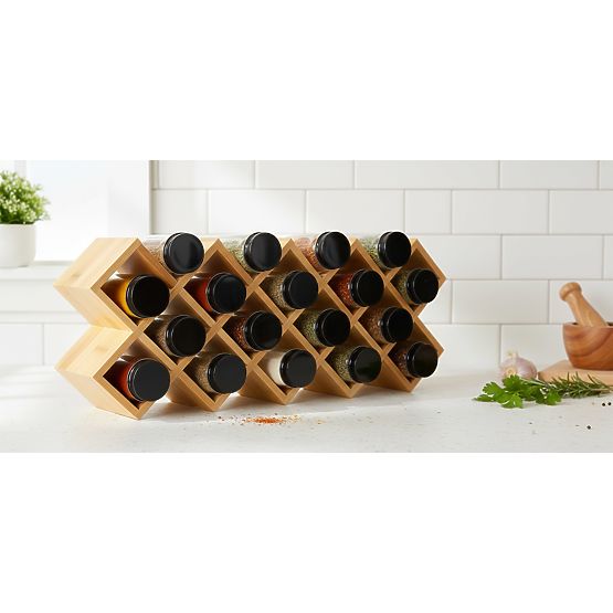 Portaspezie in bambù KOCHEN 18 vasetti