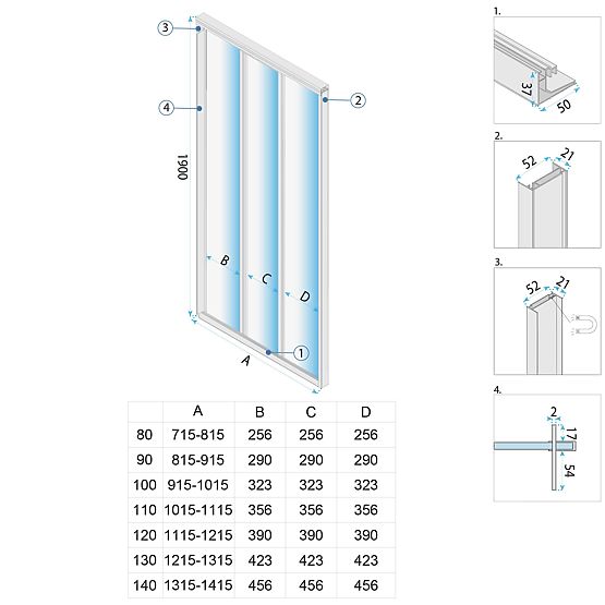 Porte doccia Rea Alex 90
