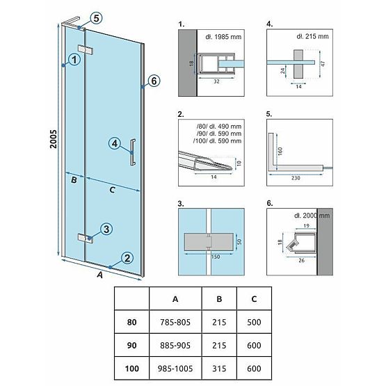 Porte doccia Rea Hugo 90 Rame Spazzolato