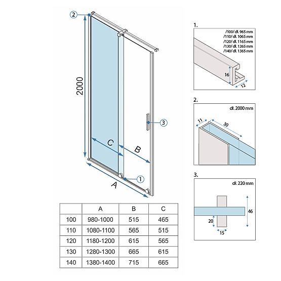 Porte doccia Rea Montana 120 Oro spazzolato
