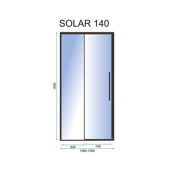 Porte doccia SOLAR BLACK MAT 140