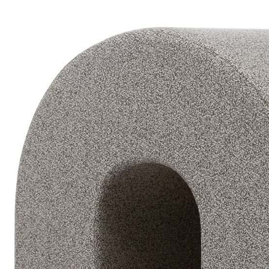 Pouf imbottito Arc, arrotondato, marrone chiaro