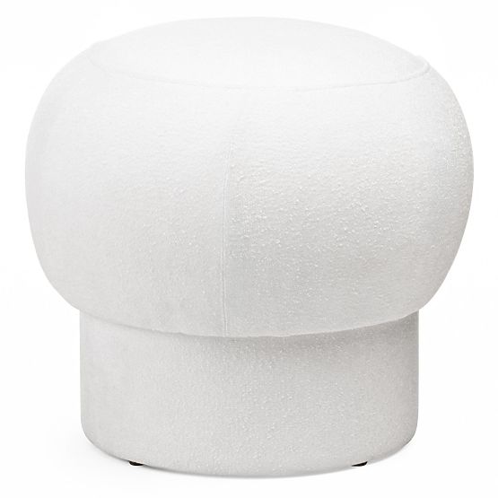 Pouf imbottito Bloop, rotondo, bianco
