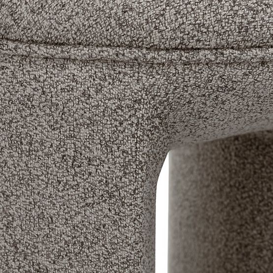 Pouf imbottito Cove, arrotondato, marrone chiaro
