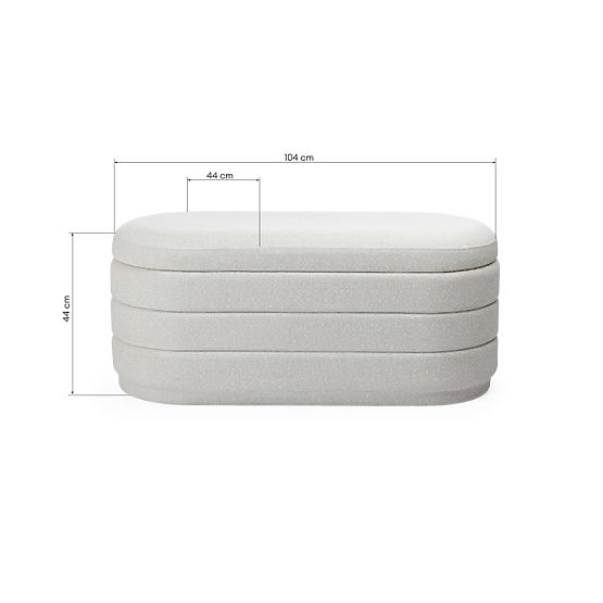 Pouf imbottito Layer con spazio di archiviazione, beige