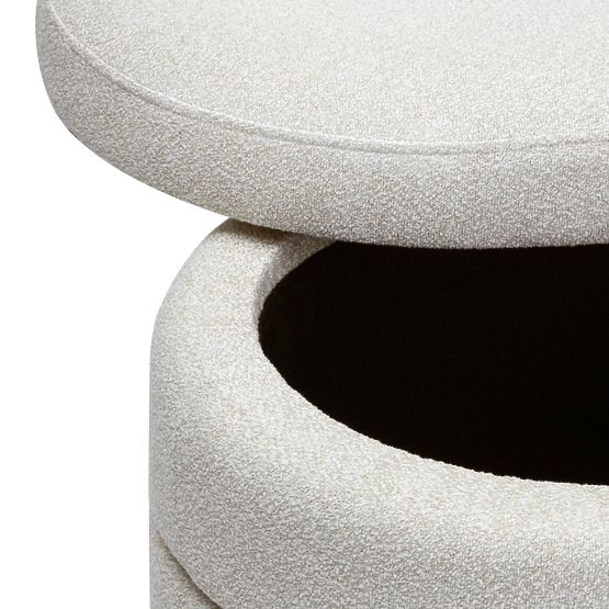 Pouf imbottito Layer con spazio di archiviazione, beige