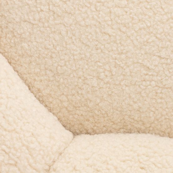 Pouf Perugia, beige, bouclé, forme arrotondate