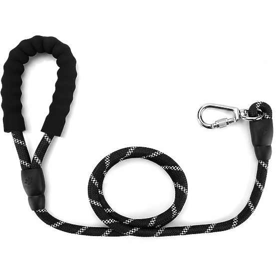 Robusto guinzaglio riflettente da addestramento per cani KOBE 3m nero