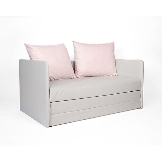 Divano letto Jack - grigio chiaro / rosa cipria