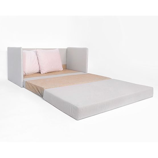 Divano letto Jack - grigio chiaro / rosa cipria