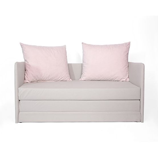 Divano letto Jack - grigio chiaro / rosa cipria