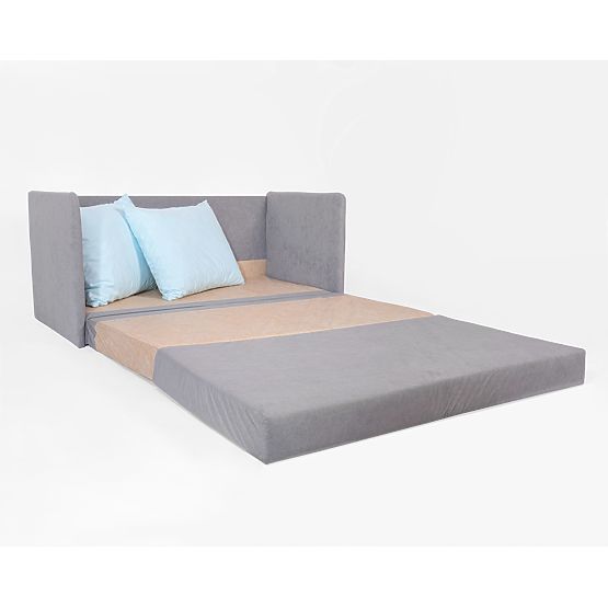 Divano Letto Jack - grigio scuro / azzurro chiaro