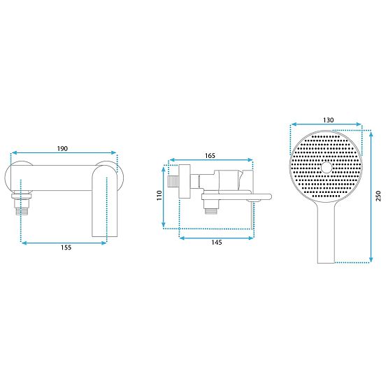 Rubinetto da Vasca REA Veneta Oro Spazzolato