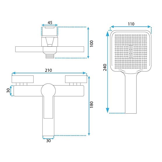 Rubinetto per vasca REA ARGUS RAME SPAZZOLATO