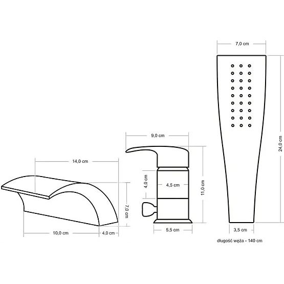 Rubinetto per vasca Rea Riven oro spazzolato
