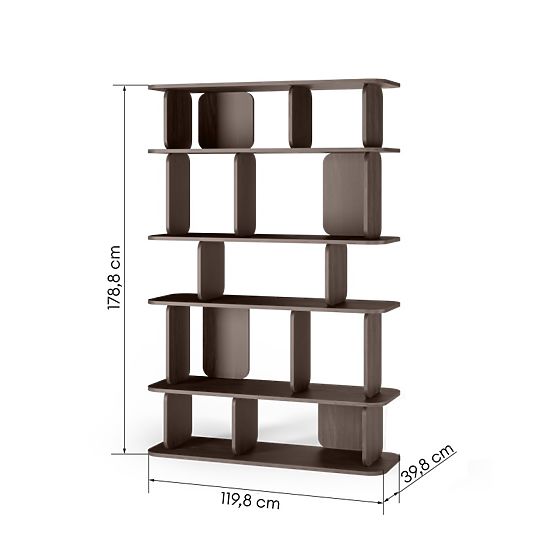 Scaffale alto e arrotondato Tulumo, Noce Villa