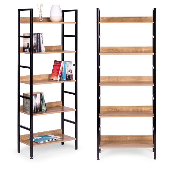 Scaffale alto loft 5 ripiani metallo MDF ModernHome