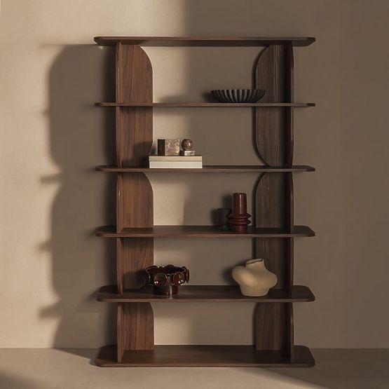 Scaffale alto Loocky, arrotondato, Noce Warmia