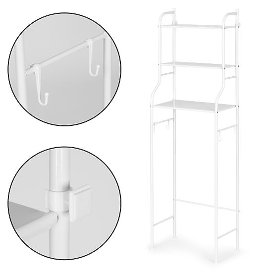 Alto scaffale WC per bagno sopra il WC 3 ripiani struttura in alluminio