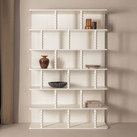 Scaffale alto Perla, bianco, supporti a sfera