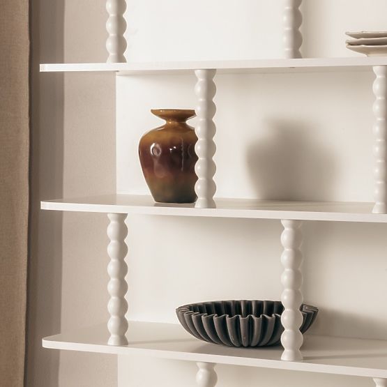 Scaffale alto Perla, bianco, supporti a sfera