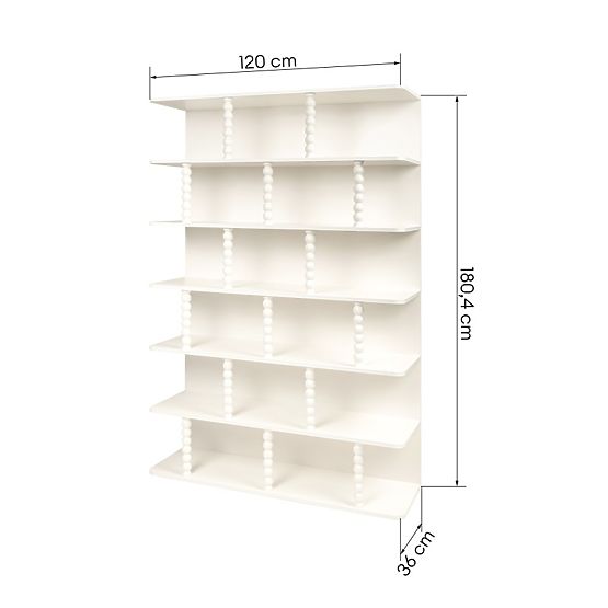 Scaffale alto Perla, bianco, supporti a sfera