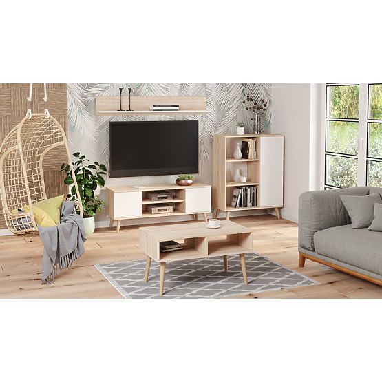 Scaffale armadio Fondi rovere sonoma - bianco, stile scandinavo