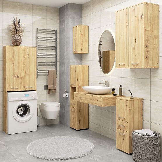 SCAFFALE BAGNO FIN COLONNA 30 2D 1SZ 1W 140cm PK ARTISAN