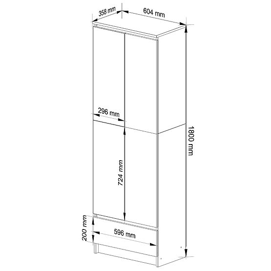 SCAFFALE CHIUSO R60 2D 1SZ CLP PK ROVERE SONOMA