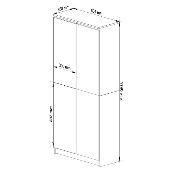 SCAFFALE CHIUSO R80 2D 8P CLP ROVERE SONOMA