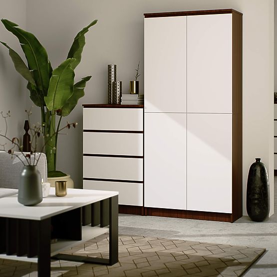 SCAFFALE CHIUSO R80 2D 8P CLP WENGE / BIANCO