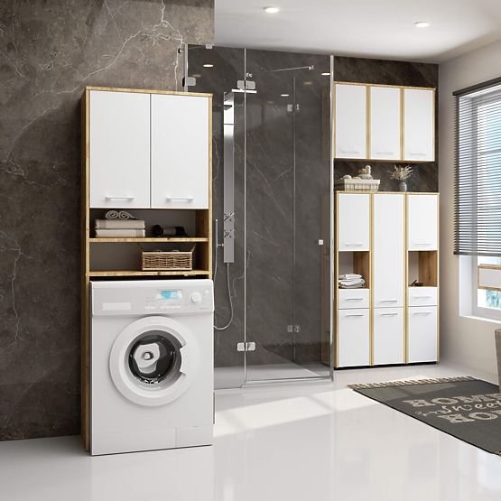 SCAFFALE DA BAGNO FIN COLONNA 2D LAVATRICE ARTISAN - BIANCO