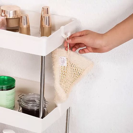 Scaffale da bagno in plastica con 4 ripiani e ruote