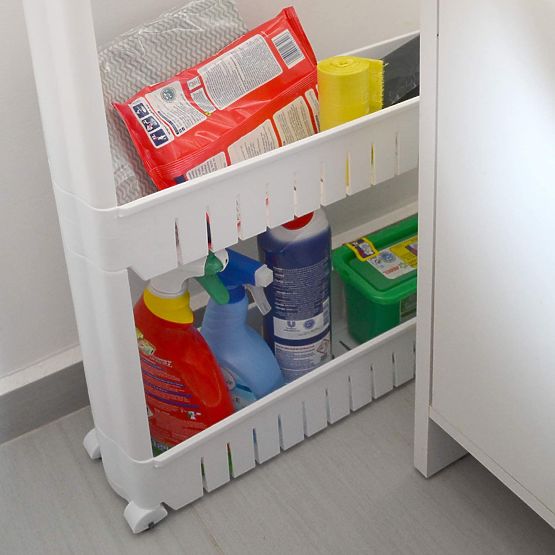 Scaffale da cucina e bagno bianco a 4 livelli Osmera