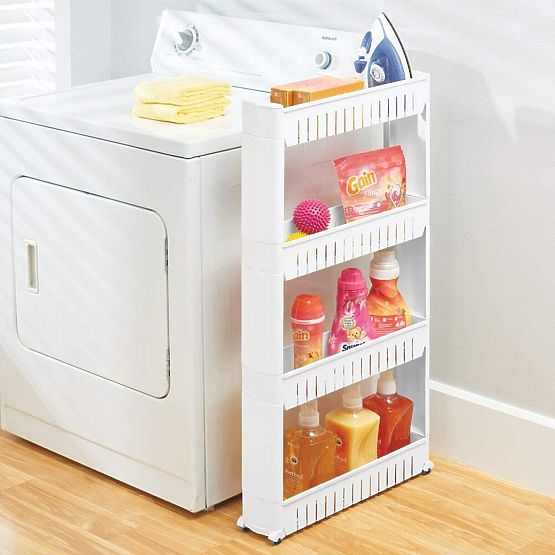 Scaffale da cucina e bagno bianco a 4 livelli Osmera