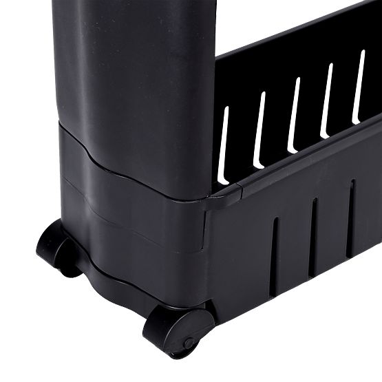 Scaffale da cucina e bagno nero 3 livelli Leira