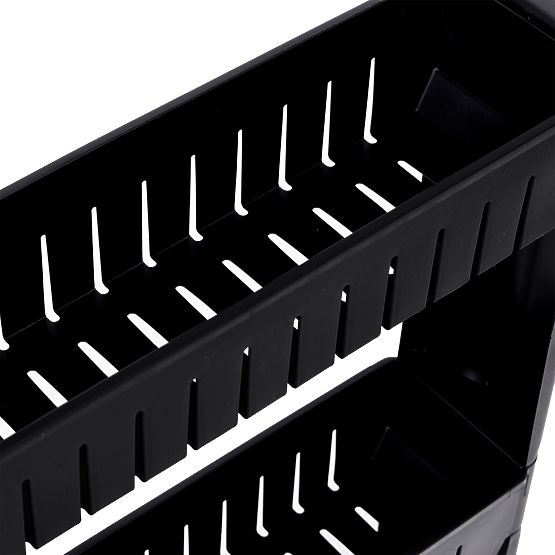 Scaffale da cucina e bagno nero 3 livelli Leira