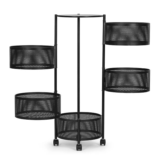 Scaffale da cucina organizzatore assistente ripiani girevoli 5 livelli metallo ModernHome