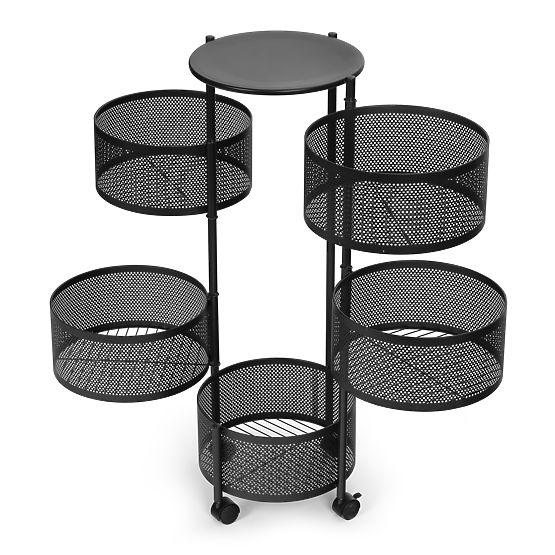 Scaffale da cucina organizzatore assistente ripiani girevoli 5 livelli metallo ModernHome
