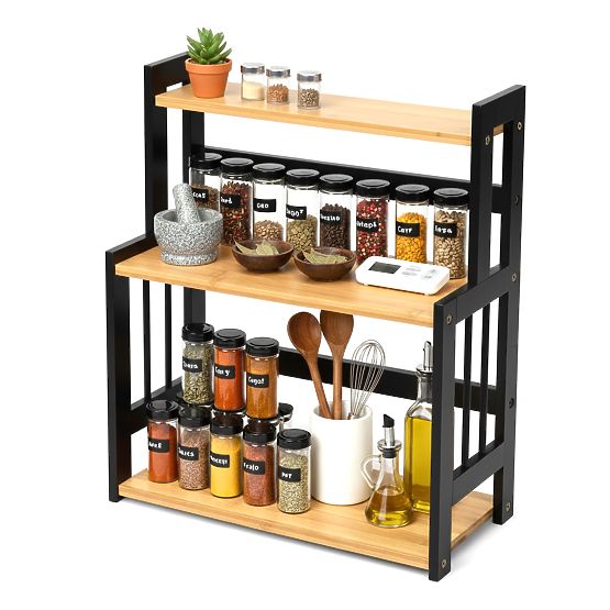 Scaffale da cucina per spezie CEZAR NATURAL BLACK