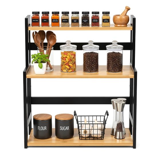 Scaffale da cucina per spezie CEZAR NATURAL BLACK